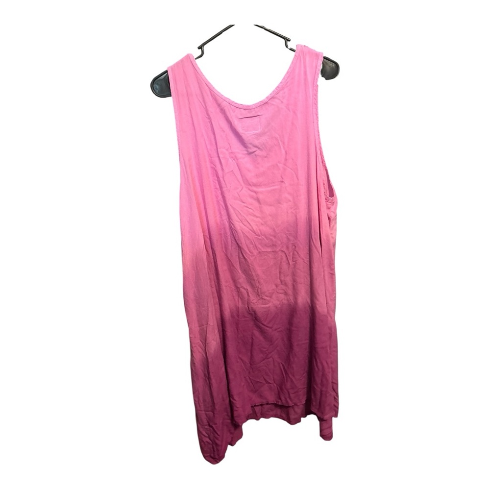 Sunshine Raised Pink Ombre Boho Dress Embroidered Neckline Sleeveless L/XL - Picture 6 of 6